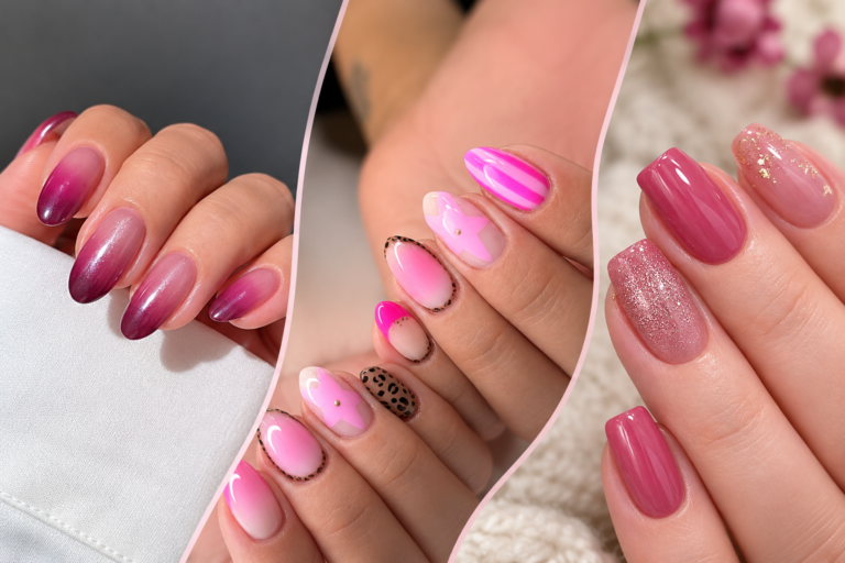 pink fall nails
