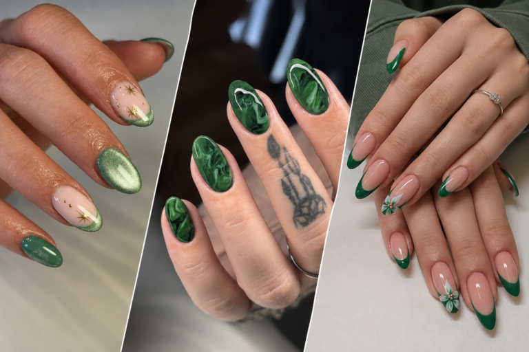 green fall nails