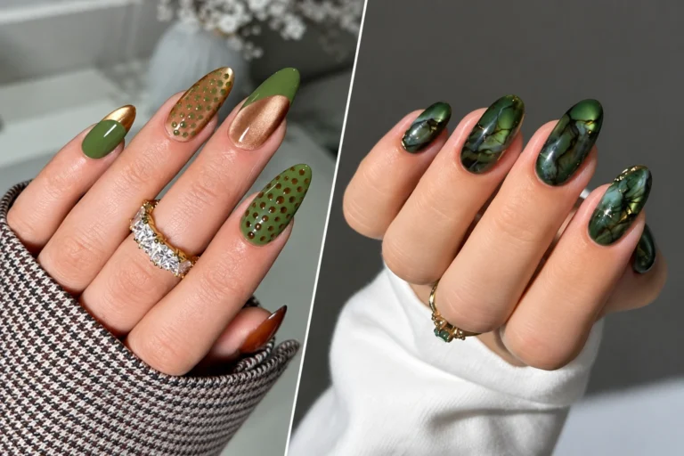olive green fall nails